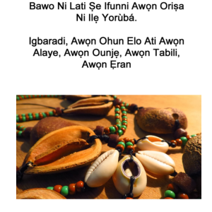 COMO ALIMENTAR A LOS ORISAS EN LA TIERRA YORUBA