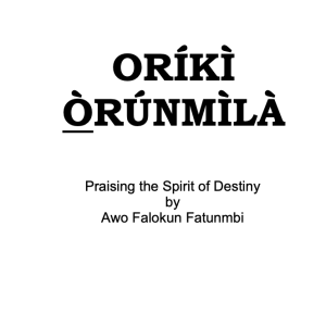 Oriki Orunmila